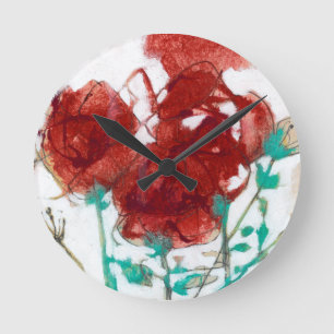 Blumen-Ausdruck I Runde Wanduhr