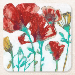 Blumen-Ausdruck II Rechteckiger Pappuntersetzer
