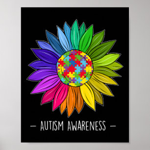 Blumen-Autismus-Bewusstsein Gänseblümchen-Blume Fü Poster