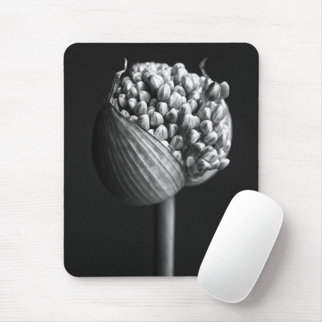 Blumen | B&W Allium Blume Bud Mousepad (Mit Mouse)