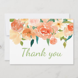 Blumen| Babyparty des Pfirsich-danken Ihnen Dankeskarte