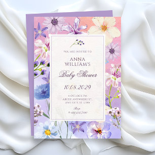 Blumen-Babyparty Einladung