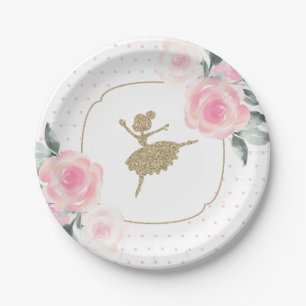 Blumen-Ballerina-Geburtstagsfeier-Teller Pappteller