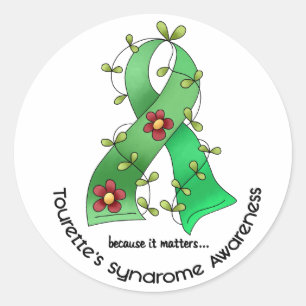 Blumen-Band 1 Tourettes Syndrom Runder Aufkleber