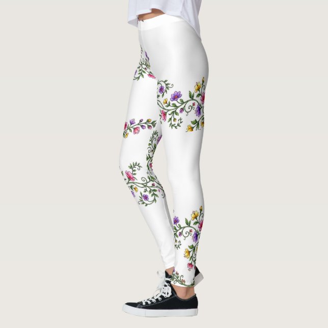 Blumen bedruckte Leggings (Links)