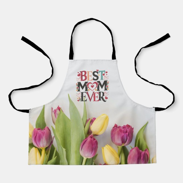 Blumen Beste Mutter Aller Zeiten Schürze (Vorderseite)