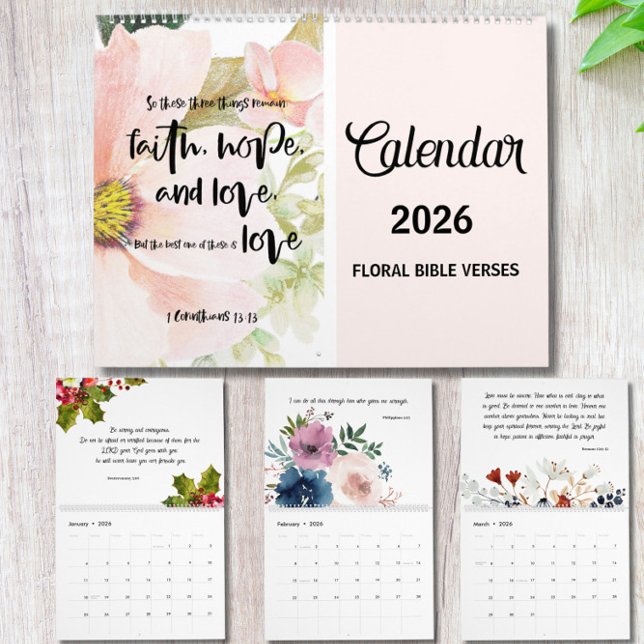Blumen-Bibel-Vers-Wandkalender 2026 Kalender (Von Creator hochgeladen)
