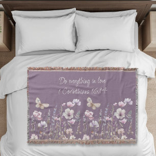 Blumen-Bibel-Vers-Wurfdecke Decke