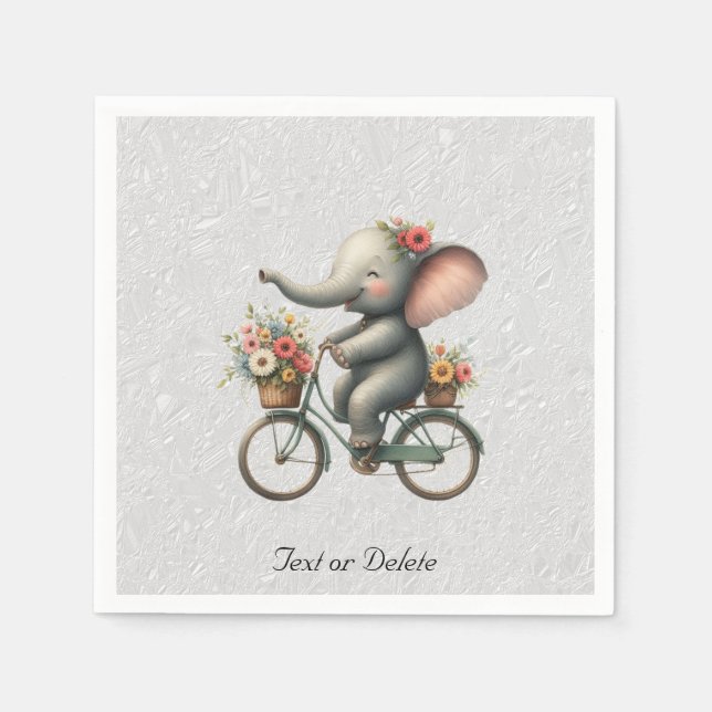 Blumen-Bicycle-Elefanten-Servietten Serviette (Vorderseite)
