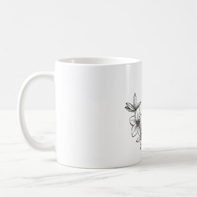 Blumen-Bienen-Keramik-Tasse Kaffeetasse (Links)