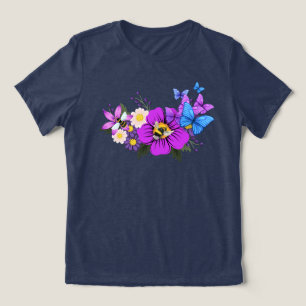 Blumen Bienen Und Schmetterlinge Tri-Blend Shirt
