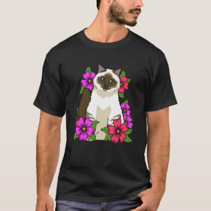 Blumen Birman Katze Frauen Mädchen Katze T-Shirt