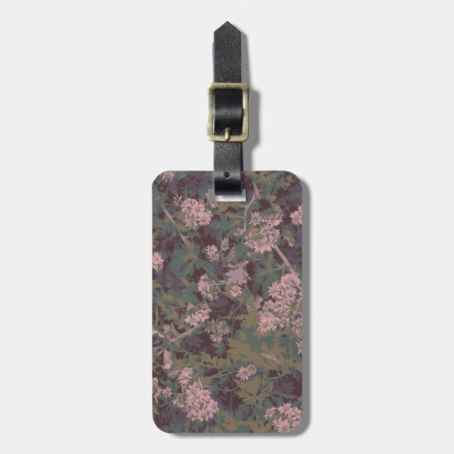 Blumen, Blätter und Tarnung Gepäckanhänger (Vorderseite vertikal)
