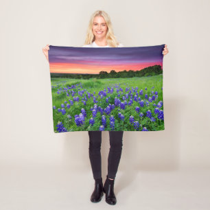 Blumen Bluebonnets bei Sunset Texas Fleecedecke