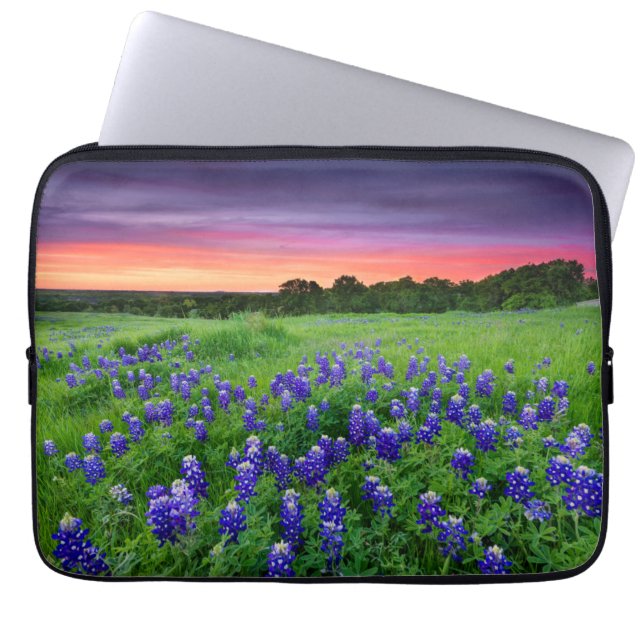 Blumen | Bluebonnets bei Sunset Texas Laptopschutzhülle (Vorderseite)