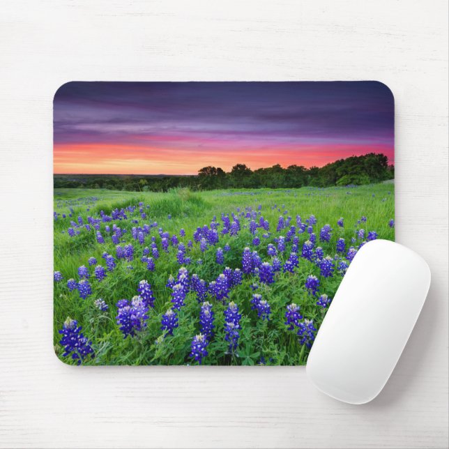 Blumen | Bluebonnets bei Sunset Texas Mousepad (Mit Mouse)