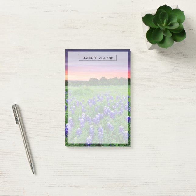 Blumen | Bluebonnets bei Sunset Texas Post-it Klebezettel (Büro)