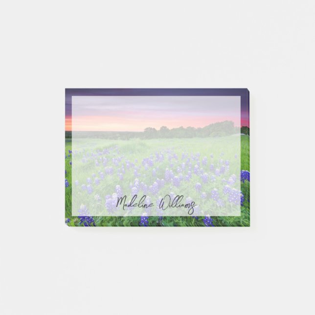 Blumen | Bluebonnets bei Sunset Texas Post-it Klebezettel (Vorderseite)