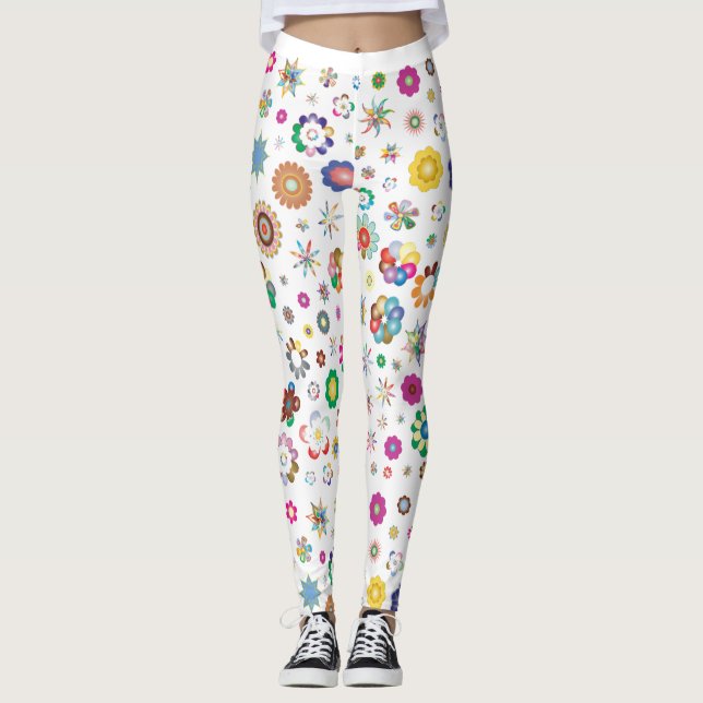 Blumen Blume Frühling Sommer bunte Kunst Leggings (Vorderseite)