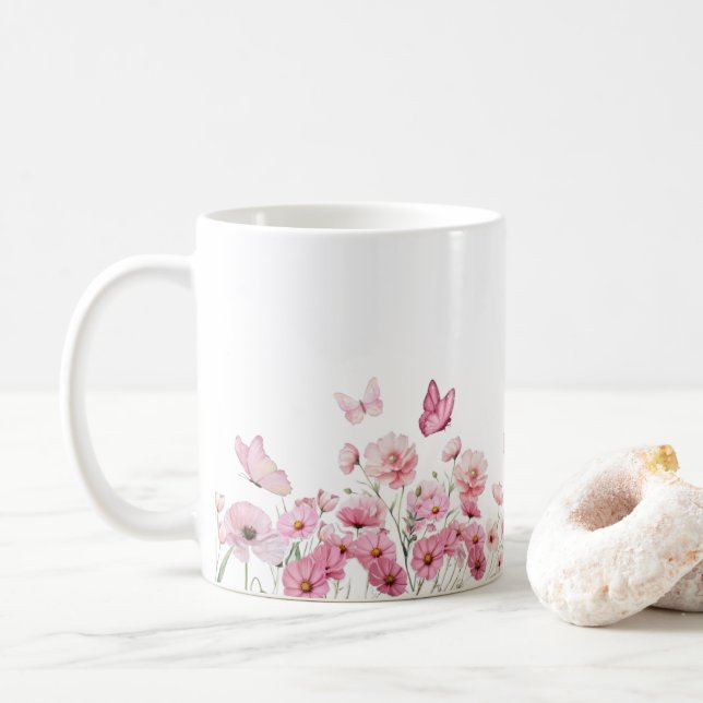 Blumen Blumen  Kaffeetasse (Mit Donut)