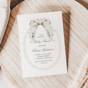 Blumen-Bogen Cottage Baby Shower Einladung