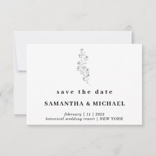 Blumen Boho Klar Indie Save the Date Hochzeit Einladung