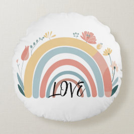 Blumen-Boho-Regenbogen-Rund-Kissen Rundes Kissen