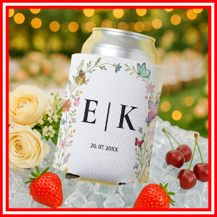 Blumen-Boho-Wildblumen-Schmetterling-Hochzeit Dosenkühler