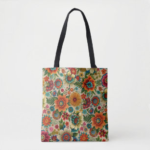 Blumen braun lila orange Cottagecore-Muster