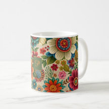 Blumen braun lila orange Cottagecore-Muster