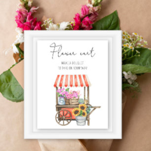 Blumen-Brautjunggesellinnenparty - Blumenwagen Poster