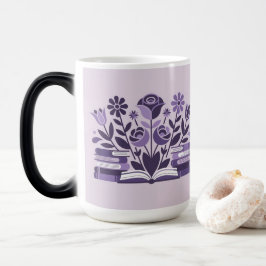 Blumen Bücher Bücherliebhaber Morphing-Tasse Verwandlungstasse