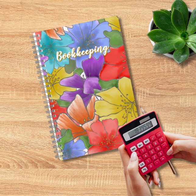 Blumen-Buchhaltungs-Expense-Tracker-Grafik Notizbuch (Von Creator hochgeladen)