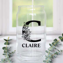 Blumen-Buchstabe C-Monogramm und personalisierter