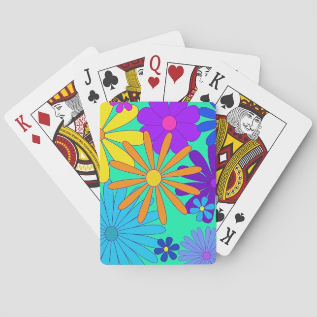 Blumen-bunte mit Blumenplattform der Spielkarten (Rückseite)