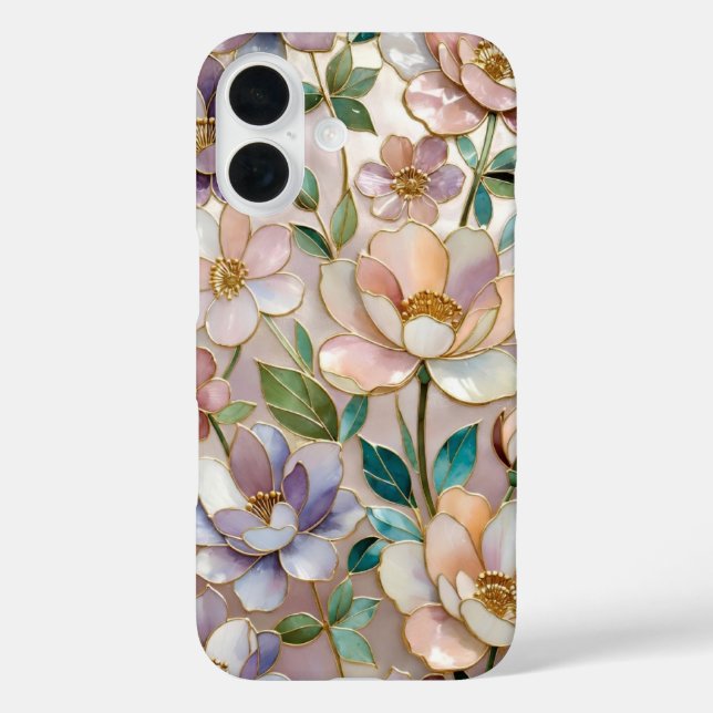 Blumen-Buntglas-Handyhülle Botanisch Case-Mate iPhone Hülle (Rückseite)