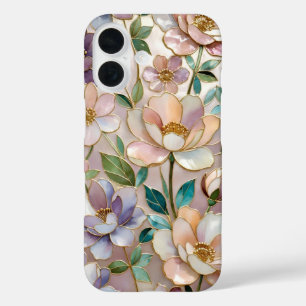 Blumen-Buntglas-Handyhülle Botanisch iPhone 16 Hülle