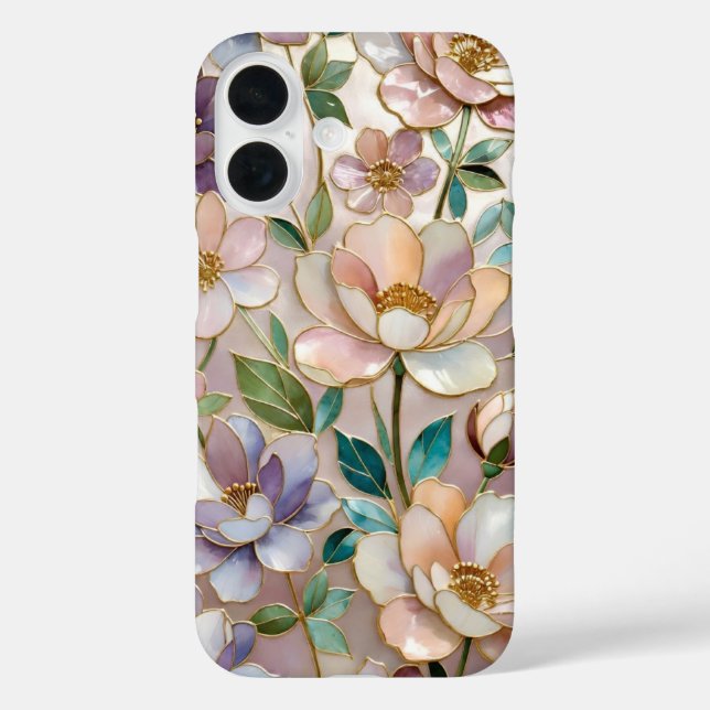 Blumen-Buntglas-Handyhülle Botanisch Case-Mate iPhone Hülle (Rückseite)