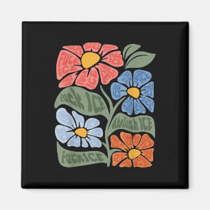 Blumen Chinga La Migra Anti-Eis Vintage Abschaffen Magnet