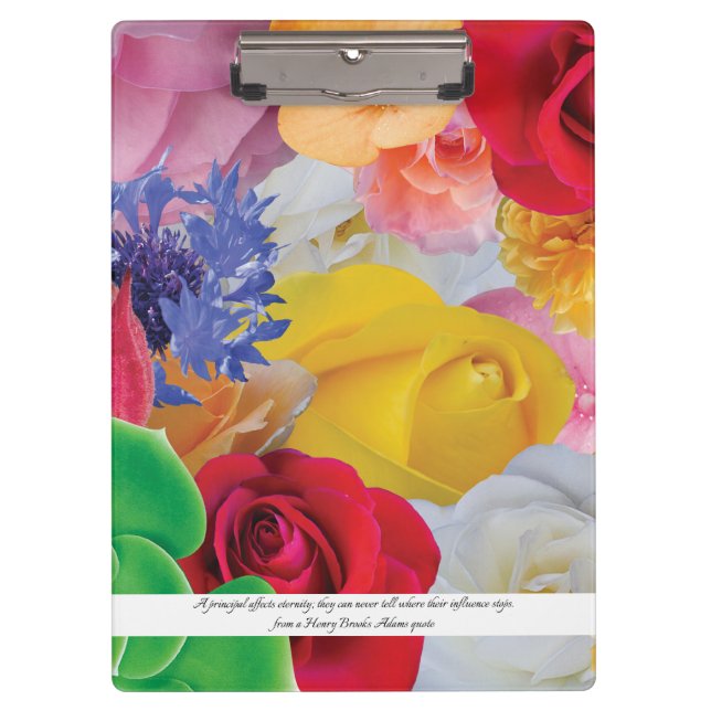 Blumen-Collage, für Direktion - Klemmbrett (Vorderseite)