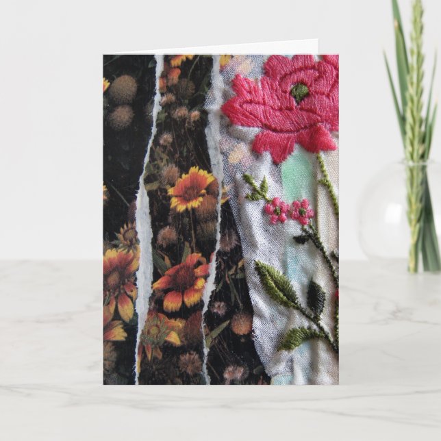 Blumen Collage, Geburtstag Karte (Vorderseite)