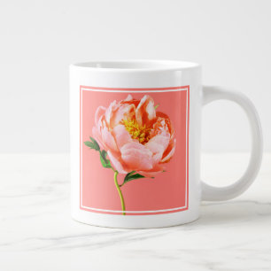 Blumen Coral Peony Blossom Jumbo-Tasse