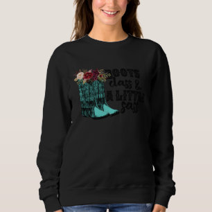 Blumen-Cowgirl-Stiefel Klasse A Lil Sass Western C Sweatshirt