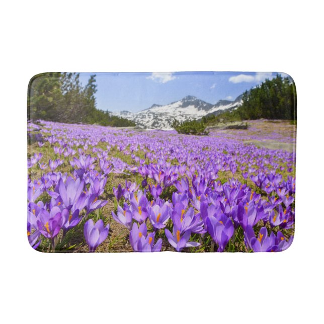 Blumen | Crocus Pirin Mountain Park Bulgarien Badematte (Vorderseite)