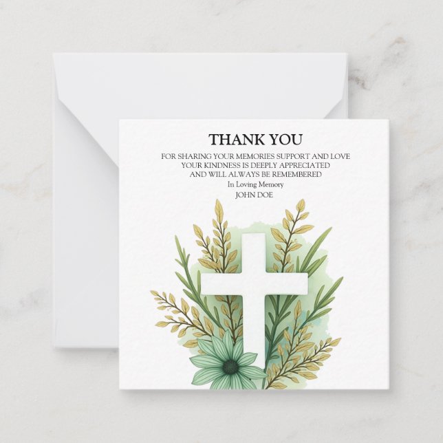 Blumen Cross Vielen Dank Mitteilungskarte (Vorderseite)