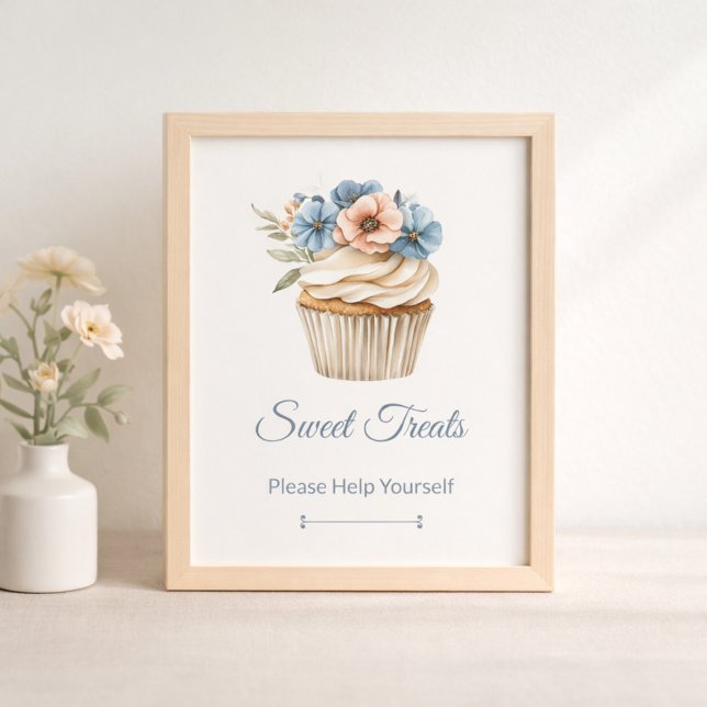 Blumen-Cupcake-Brautabschieds-Dessert-Tisch-Schild (Von Creator hochgeladen)