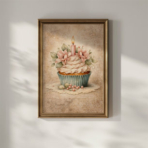 Blumen-Cupcake Poster