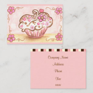 Blumen-Cupcake-Visitenkarte Visitenkarte