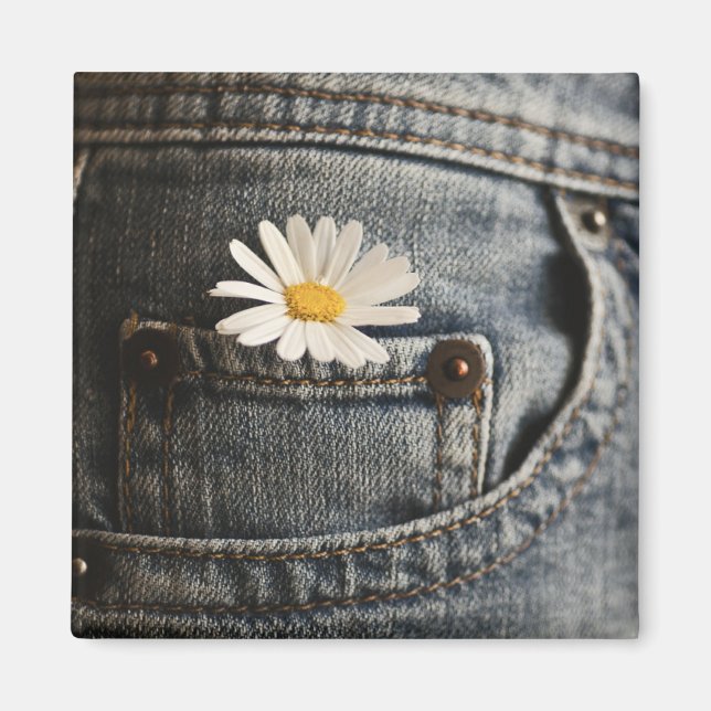 Blumen | Daisy in Jeans Pocket Magnet (Vorne)
