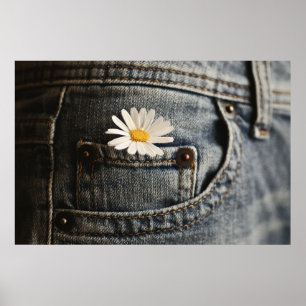 Blumen   Daisy in Jeans Pocket Poster